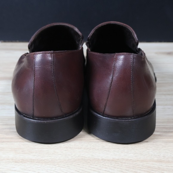 Bruno Magli Shoes Mens Size 11.5 Red Brown Raging Leather Loafers Made in Italy